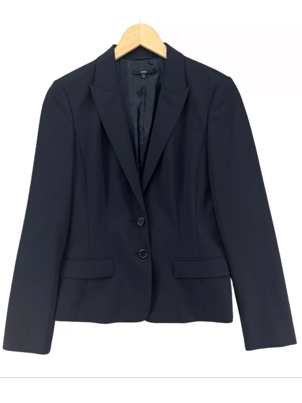 Hugo Boss Jaelle4 Wool Stretch 2-Button Jacket Navy Blue